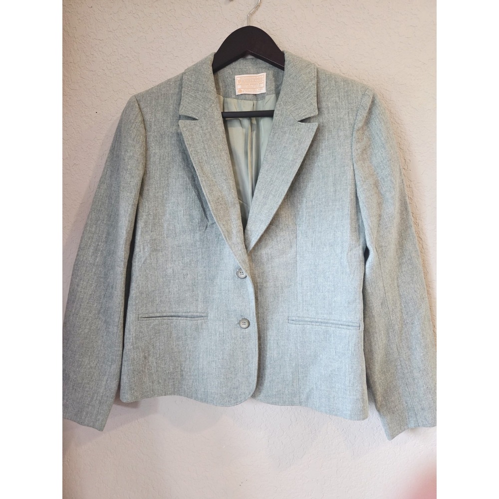 Vntg Pendleton Women's Blazer Coat 100% Wool, Green XS/S *See Measurement*